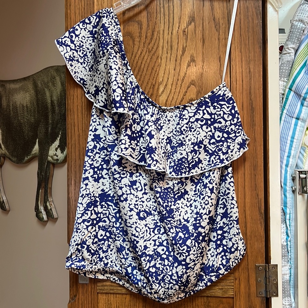American eagle floral tank top one shoulder